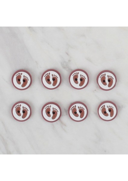 Loren Crafts Vişne Çürüğü 8 Li Ayak Izi Düğme - 43 fiyatları