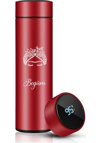Kişiye Özel 500ML Dijital Göstergeli 304 Çelik Frida Baskılı Akıllı Termos - Isı Korumalı Şişe fiyatları