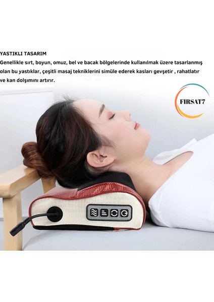 Elektrikli Boyun Bel Sırt Ovmalı Isıtmalı Yoğurmalı Çok Amaçlı Masaj Yastığı Çakmaklık ve Adaptörlü indirimleri