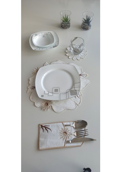 Winter Flower 18 Parça Linen Kumaş Amerikan Servis Seti fiyatları