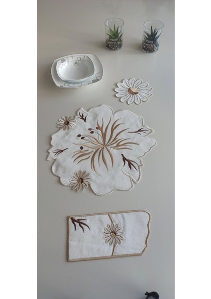 Winter Flower 18 Parça Linen Kumaş Amerikan Servis Seti