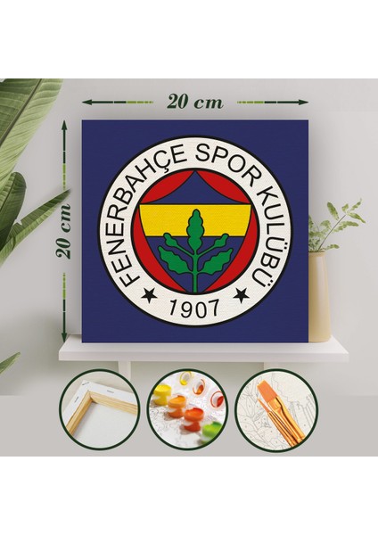 Sayılarla Boyama 20X20 Tuval Seti Fırça Boya Dahil Çıtaya Gerili - Fenerbahçe