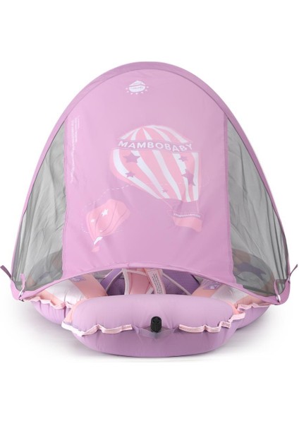 Hot Air Balloon Yüzme Simidi - Pembe, Emniyetli, Gölgelikli ve Ayak Destekli modelleri