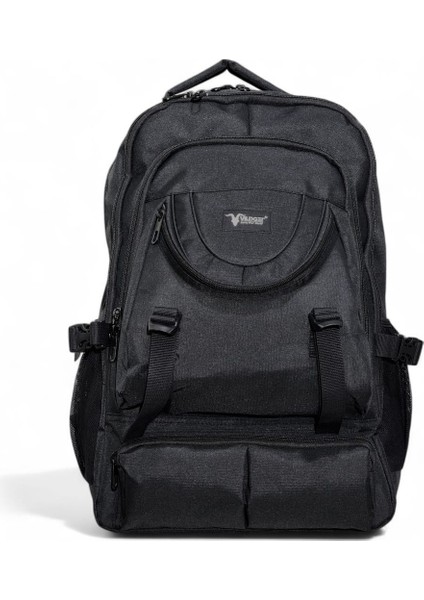 Siyah Laptop Bölmeli Büyük Dağcı Sırt Çantası (Açacak Anahtarlık Hediye)