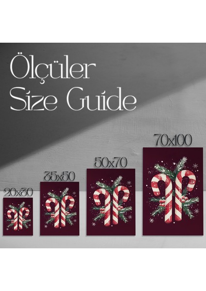 Kış Şeker Kamışı Noel Tablosu modelleri