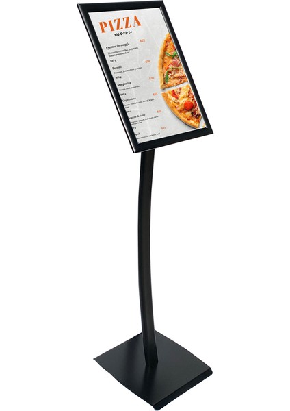 A4 21X30 Ojigi(Eğimli) Siyah Menü ve Bilgilendirme Panosu Ayaklı Reklam Panosu