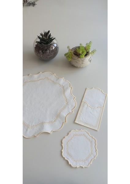 Spring Krem 18 Parça Linen Kumaş Amerikan Servis Seti fırsatları