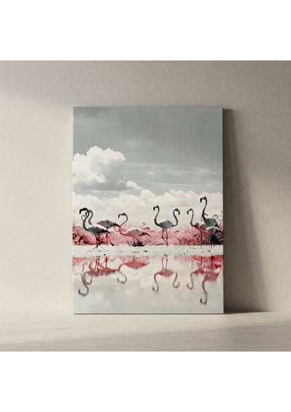 Flamingo Gölü Plaj Manzarası Tablosu fiyatları