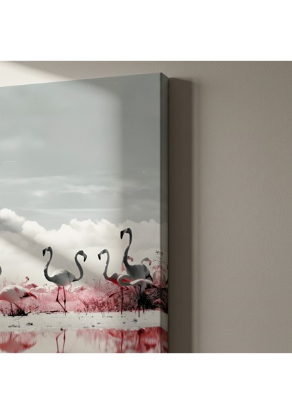 Flamingo Gölü Plaj Manzarası Tablosu indirimleri