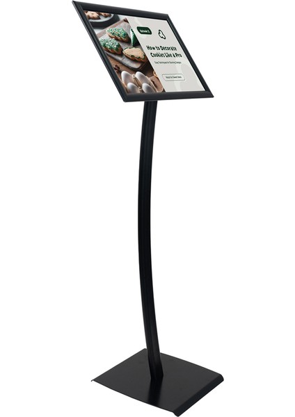 A3 29.7X42 Ojigi (Eğimli) Siyah Menü ve Bilgilendirme Panosu Ayaklı Reklam Panosu