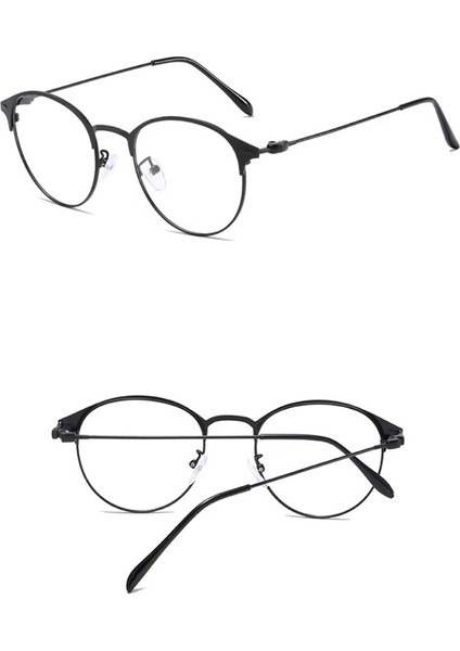 Metal Çerçeveli Ultra Hafif Anti Blue Light Unisex Yuvarlak Gözlük