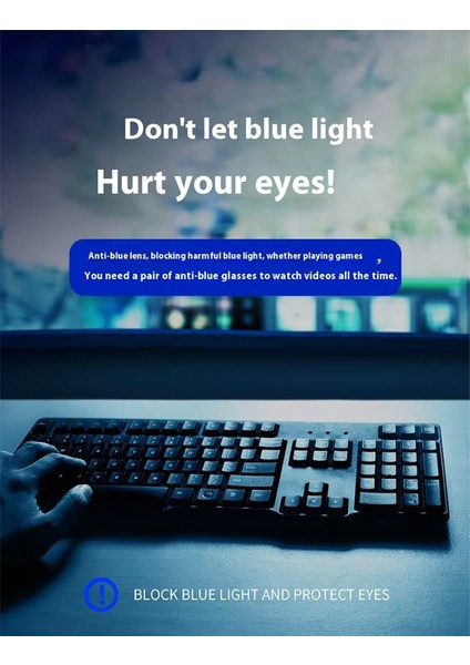 Metal Çerçeveli Ultra Hafif Anti Blue Light Unisex Yuvarlak Gözlük