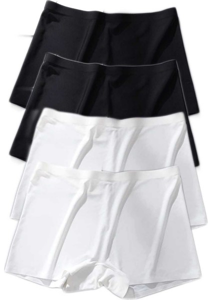 4 Adet Kadın Dikişsiz Görünmez Iz Yapmaz Mini Şort Boxer Siyah Beyaz fiyatları