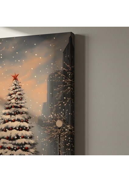 Karlı Şehirde Noel Ağacı Tablosu indirimleri
