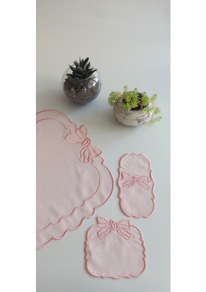 Ribbon Somon18 Parça Linen Kumaş Amerikan Servis Seti modelleri