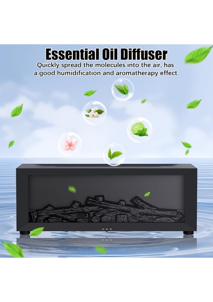 7 Renkli Şömine Alevi Yatak Odası Hava Nemlendirici Aromaterapi Difüzör Uzaktan Kumandalı