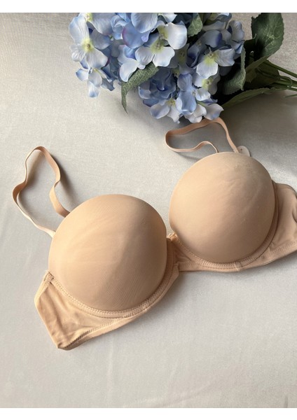 Straplez Double Push Up, Ekstra Dolgulu Mikro Siyah Sütyen