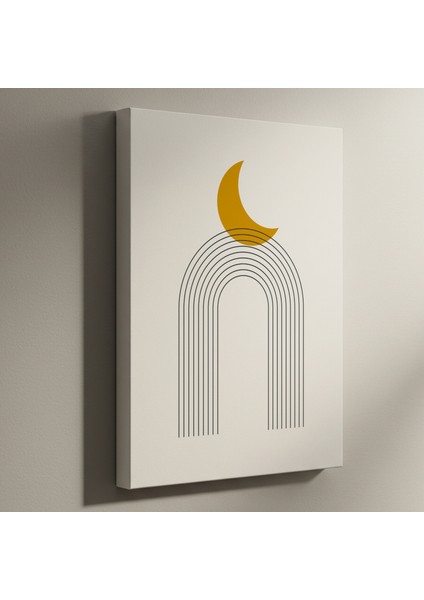 Ay ve Gökkuşağı Soyut Sanat Tablosu