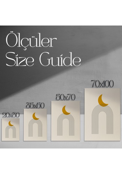 Ay ve Gökkuşağı Soyut Sanat Tablosu modelleri