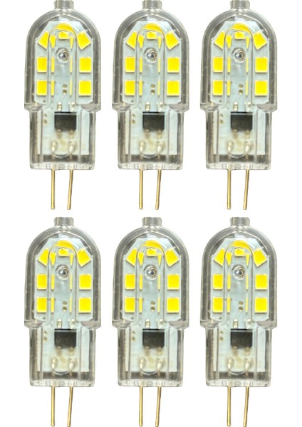 (6 adet) Osaka 3W Beyaz Işık (6500K) G4 Duylu (Iğne Bacak) LED Kapsül Ampul