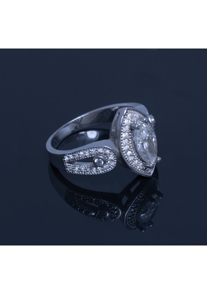 925 Ayar Gümüş Zirkon Taşlı Kadın Yüzüğü Parmağa Göre Ayarlanır 4.60 gr modelleri