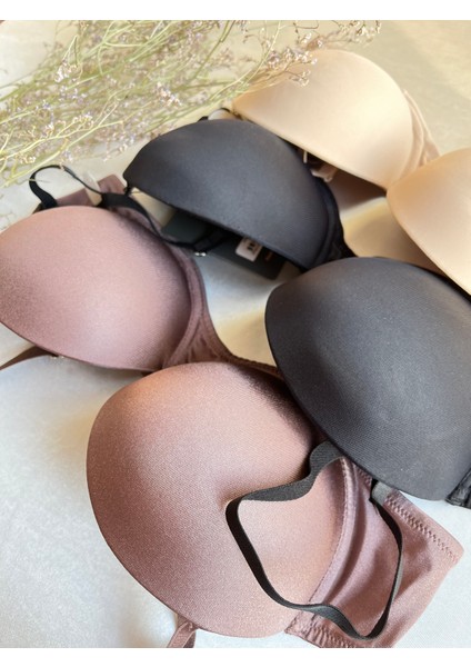 Straplez Double Push Up, Ekstra Dolgulu Mikro Siyah Sütyen fırsatları
