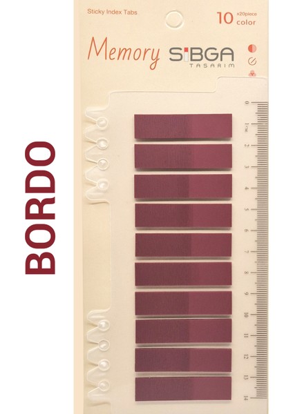 Şeffaf Bordo Renkli Postit Post-It Post It. Kitap Ayracı Ayraç Postit Sticker Not Kağıdı 200 Yaprak