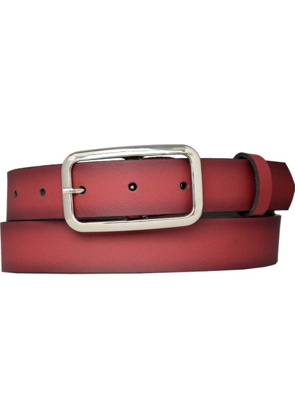 %100 Hakiki Deri, Gümüş Tokalı Yavruağzı 3 cm Kadın Kemeri, Pantolon Kemeri, Şort Kemeri 3CMKDN50 fırsatları