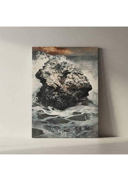 Kıyı Kayası Plaj Manzarası Tablosu fiyatları