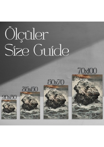 Kıyı Kayası Plaj Manzarası Tablosu modelleri