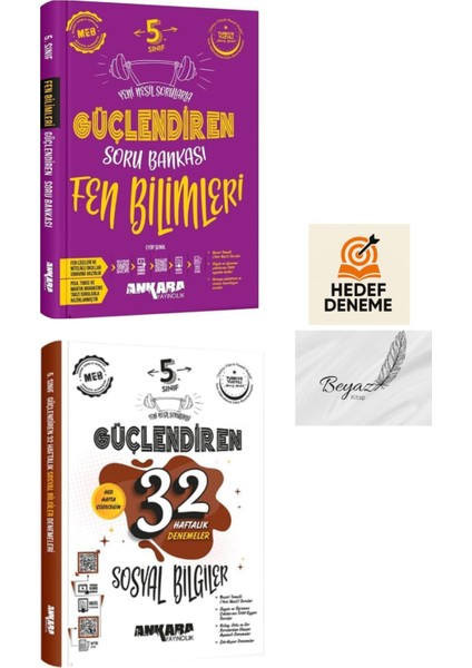 Ankara 5.sınıf Güçlendiren Fen Bilimleri Soru 32 Haftalık Sosyal Denemeleri Hedef Deneme