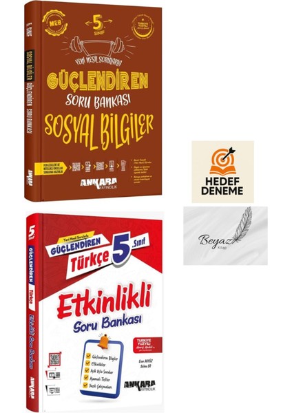 Ankara 5.sınıf Güçlendiren Sosyal Soru Türkçe Etkinlikli Soru Bankası Hedef Deneme