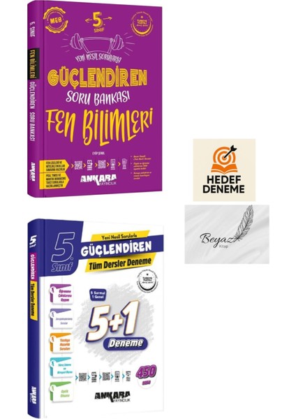 Ankara 5.sınıf Güçlendiren Fen Bilimleri Soru Tüm Dersler 5+1 Deneme Hedef Deneme