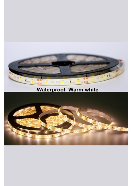 12 Volt 5050 Dış Mekan Şerit LED 3 Çipli Gün Işığı Metrede 60 LED IP65 (5 Metre)