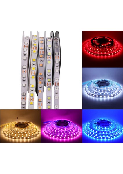12 Volt 5050 Dış Mekan Şerit LED 3 Çipli Gün Işığı Metrede 60 LED IP65 (5 Metre) modelleri