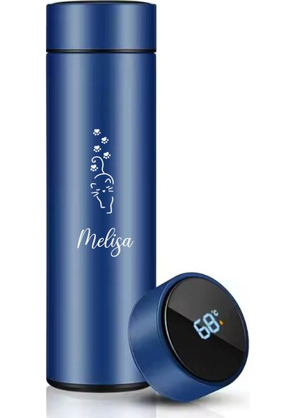 Kişiye Özel 500ML Dijital Göstergeli 304 Çelik Kedi Baskılı Akıllı Termos - Isı Korumalı Şişe fiyatları