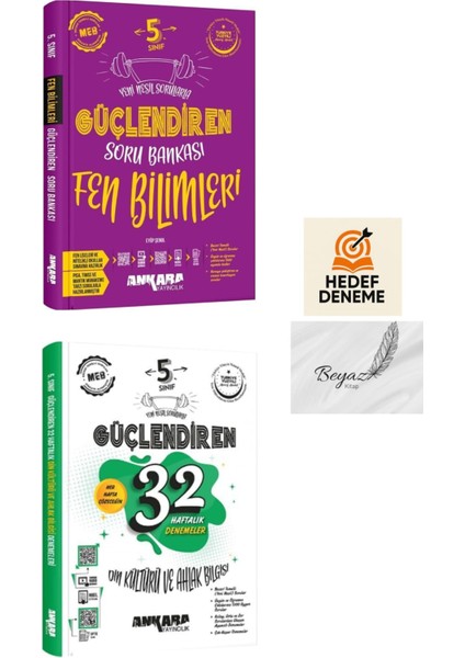 Ankara 5.sınıf Güçlendiren Fen Bilimleri Soru 32 Haftalık Din Kültürü Denemeleri Hedef Deneme