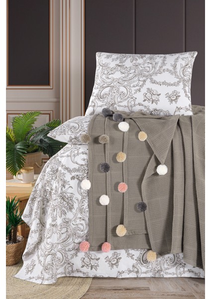 | %100 Pamuklu Soho Çift Kişilik Vizon Pike Takımı (Çarşaf,pike,yastık Kılıfı) fiyatları