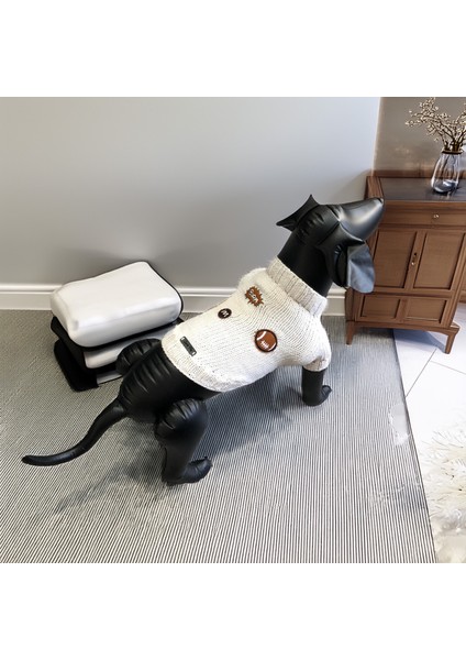 Köpek Için Boom Football Beyaz Kazak