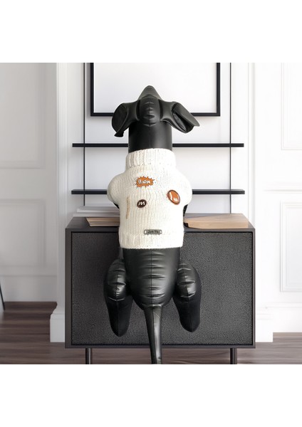 Köpek Için Boom Football Beyaz Kazak