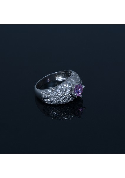 Yuvarlak Kesim Zirkon Taşlı 925 Ayar Gümüş Kadın Yüzüğü, Parmağa Göre Ayarlanır 5.40GR fiyatları