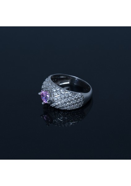 Yuvarlak Kesim Zirkon Taşlı 925 Ayar Gümüş Kadın Yüzüğü, Parmağa Göre Ayarlanır 5.40GR modelleri