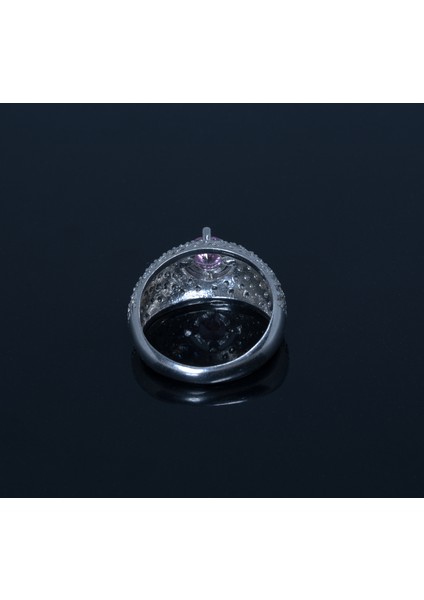 Yuvarlak Kesim Zirkon Taşlı 925 Ayar Gümüş Kadın Yüzüğü, Parmağa Göre Ayarlanır 5.40GR fırsatları