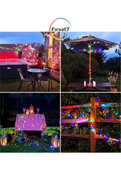 Solar 100 Ledli Rgb Işık 11 Metre Bahçe Aydınlatma Iç ve Dış Mekan Dekorasyon Güneş Enerjili LED fırsatları