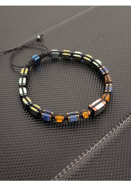 Baltık Damla Kehribar-Küp Lapis Lazuli -Renkli Küp Hematit Doğaltaş Bileklik Takı Aksesuar Erkek Bileklik modelleri