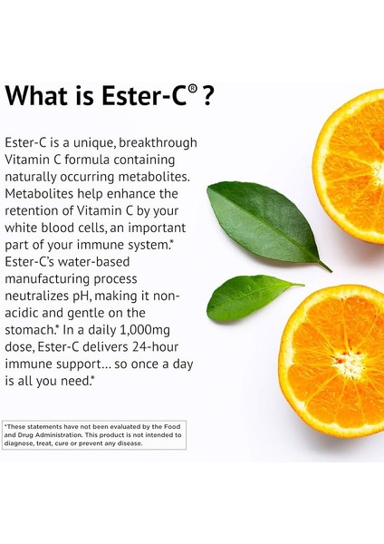 Ester-C With Citrus Bioflavonoids Hesperidin Calcium Rutin Tangerine Complex 24 Hour Immune ! C Vitamini Kalsiyum