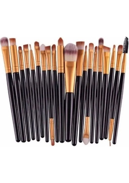 Ake Up Için 20'li Profesyonel Yumuşak Makyaj Fırça Seti Siyah Renk Sevgiliye Hediye Kadına Özel modelleri