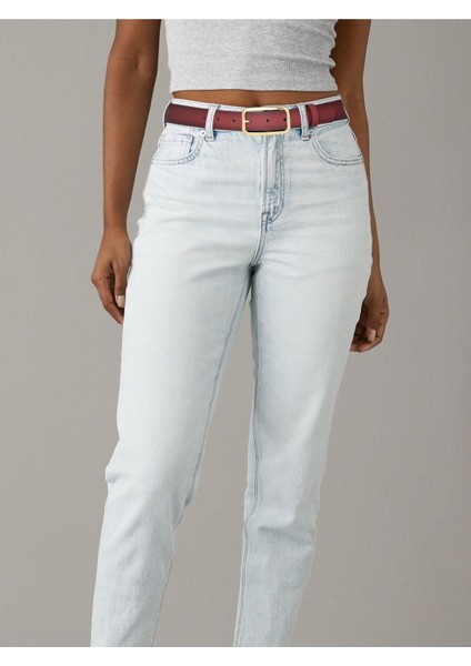 %100 Hakiki Deri, Gold Renk Tokalı Yavruağzı 3 cm Kadın Kemeri, Pantolon Kemeri, 3CMKDN50