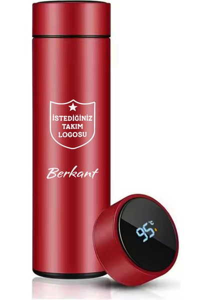 Kişiye Özel 500ML Dijital Göstergeli 304 Çelik Takım Baskılı Akıllı Termos - Isı Korumalı Şişe fiyatları