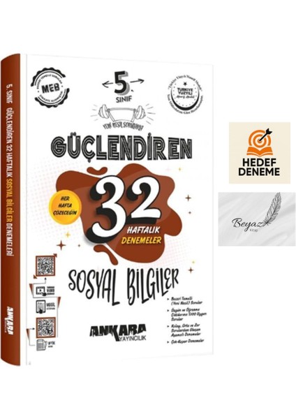 Ankara 5.sınıf Güçlendiren 32 Haftalık Sosyal Bilgiler Denemeleri Hedef Deneme